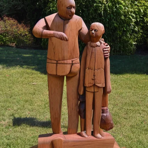 Image similar to Sculpture wooden of a father guiding his daughter