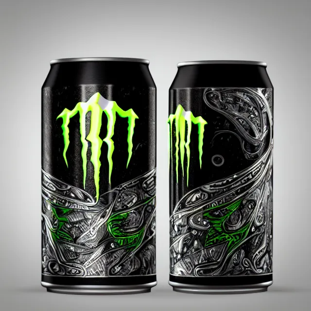 Image similar to aluminian can of monster energy drink, intricate and elegant, highly detailed, digital painting, artstation, concept art, smooth and sharp focus, illustration