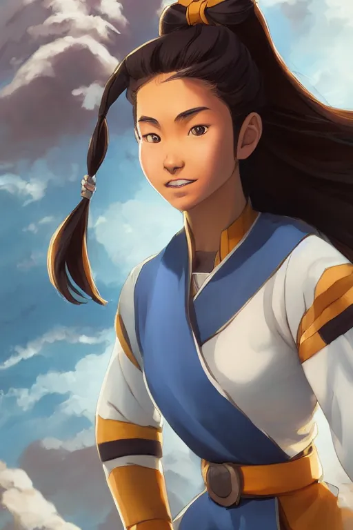 Image similar to Katara from the last Airbender , made by Stanley Artgerm Lau, WLOP, Rossdraws, ArtStation, CGSociety, concept art, cgsociety, octane render, trending on artstation, artstationHD, artstationHQ, unreal engine, 4k, 8k,