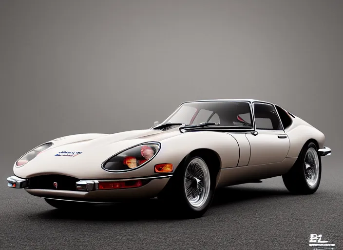 Image similar to a detailed combination of a jaguar e - type, lamborghini countach and a datsun 2 4 0 z, concept photo, 8 k, highly detailed, dramatic lighting