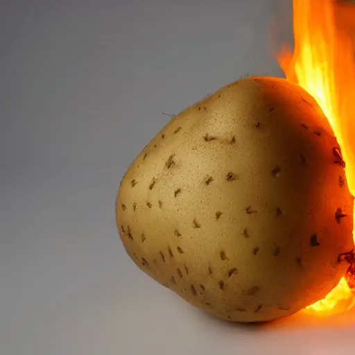 Prompt: potato on fire