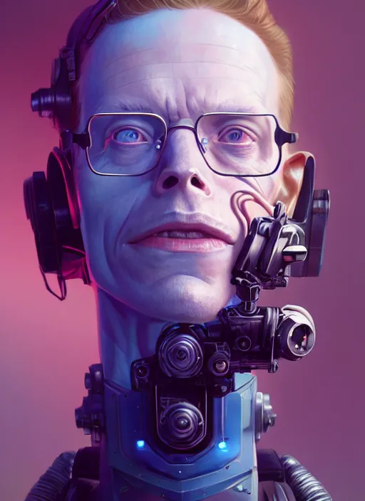 Image similar to highly detailed surreal vfx portrait of a cyberpunk stephen hawkins, stephen bliss, unreal engine, greg rutkowski, loish, rhads, beeple, makoto shinkai and lois van baarle, ilya kuvshinov, rossdraws, tom bagshaw, alphonse mucha, global illumination, detailed and intricate environment