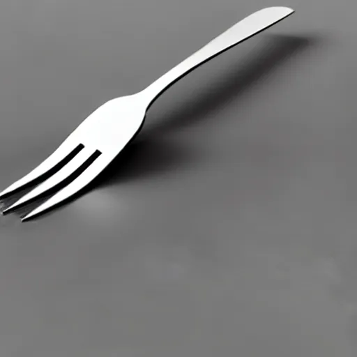 Image similar to a 3d object of a large fork, on its own, no background