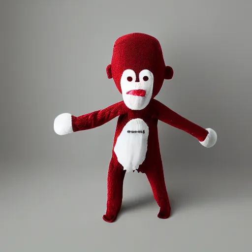 Image similar to A creepy sock monkey