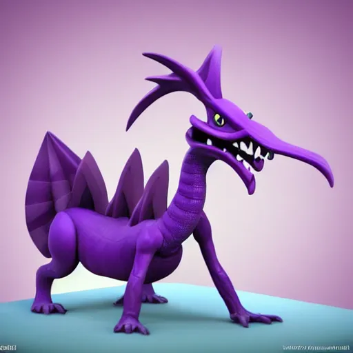 Prompt: ( 2 0 0 4 - 2 0 0 7 ) isometric figment, purple dragon from epcot, sculpted character, 3 d render, in the style of yoworld, vmk myvmk, artstation, white background, zoomed out view by miha rinne