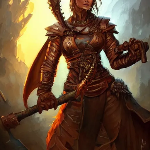 Prompt: a female copper dragonborn!!, beautiful, pretty, wielding an axe, stately robes, dnd character art portrait, matte fantasy painting, deviantart artstation, by jason felix by steve argyle by tyler jacobson by peter mohrbacher by paul hedley, cinema