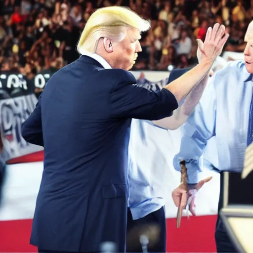 Image similar to “Joe Biden slapping Donald Trump in the face”