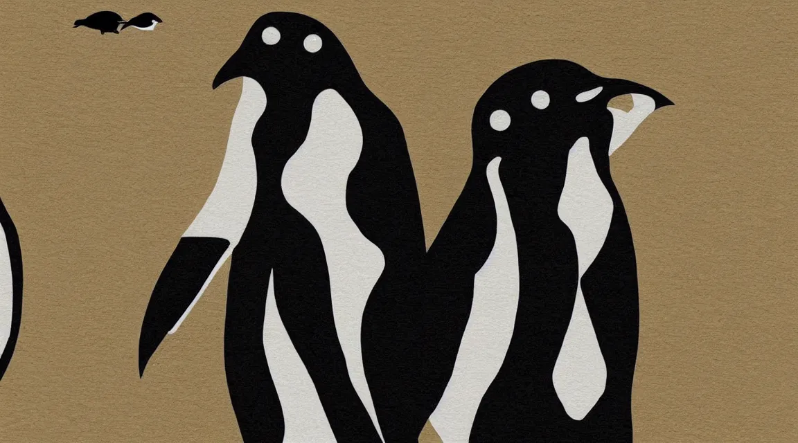 Image similar to linux tux penguin wallpaper painted by salvador dali