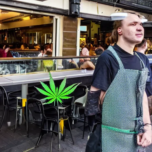 Image similar to legal cannabis is served in a busy australian cafe cbd street photography