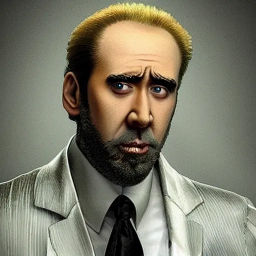 Image similar to Nicolas Cage Willem Dafoe hybrid