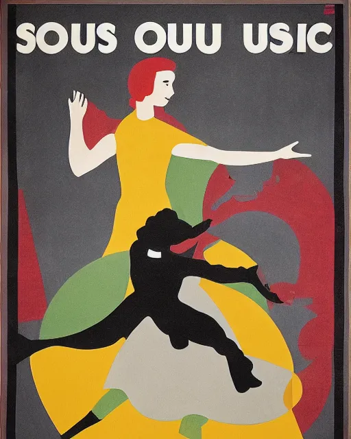 Prompt: bauhaus poster of the sound of music