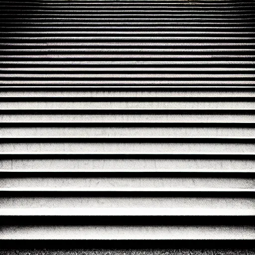 Image similar to black and white surreal photograph, highly detailed vast space made of stairsteps, sideview, detailed textures, natural light, mist, architecture photography, film grain, soft vignette, sigma 1 4 mm f / 1. 4 1 / 1 0 sec shutter, imax 7 0 mm footage