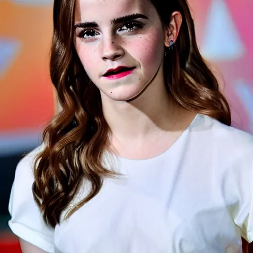 Prompt: Emma Watson with a beautiful moustache à la Salvador Dali