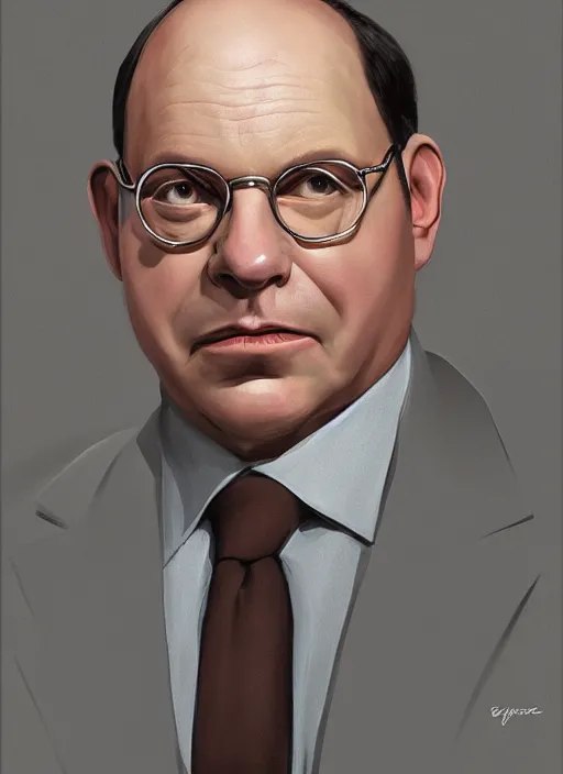 Prompt: digital _ painting _ of _ george costanza _ by _ filipe _ pagliuso _ and _ justin _ gerard _ symmetric _ fantasy _ highly _ detailed _ realistic _ intricate _ port