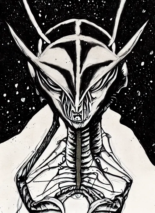 Image similar to alien in the style of barlowe wayne