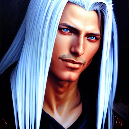 Prompt: a _ fantasy _ style _ portrait _ painting _ of _ sephiroth _ oil _ painting _ unreal _ 5 _ daz. _ rpg _ portrait _ extremely _ detailed _ artgerm _ greg _ rutkowski _ greg