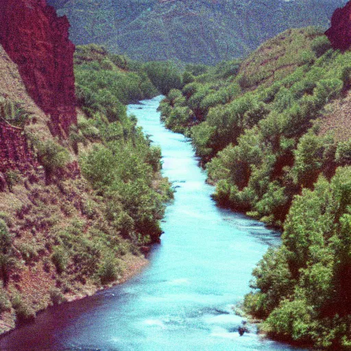 Prompt: shohsa river, 1 9 9 0 photo, kodak vision 3