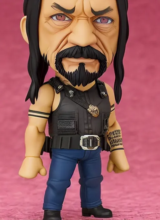 Image similar to danny trejo, an nendoroid of danny trejo figurine, realistic face, detailed product photo