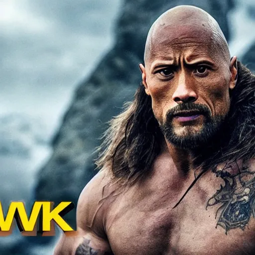 Image similar to dwayne johnson in vikings 4 k quality super realistic