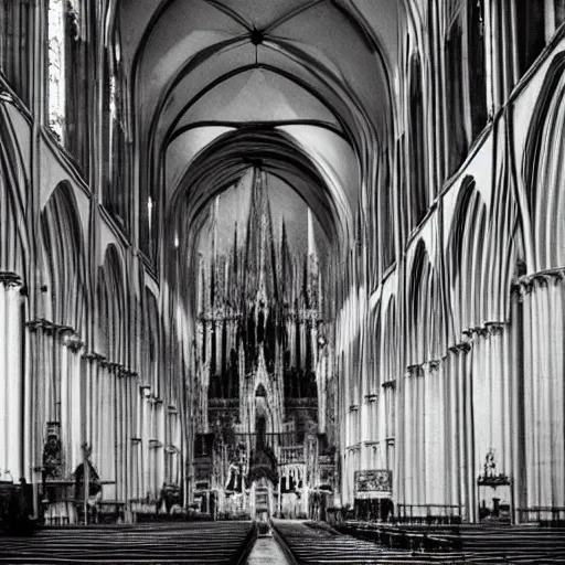 Image similar to A gigantic cathedral collapsing from an explosion