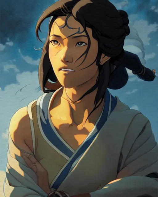 Prompt: korra from avatar the last airbender, character portrait, portrait, close up, concept art, intricate details, highly detailed by greg rutkowski, michael whelan and gustave dore