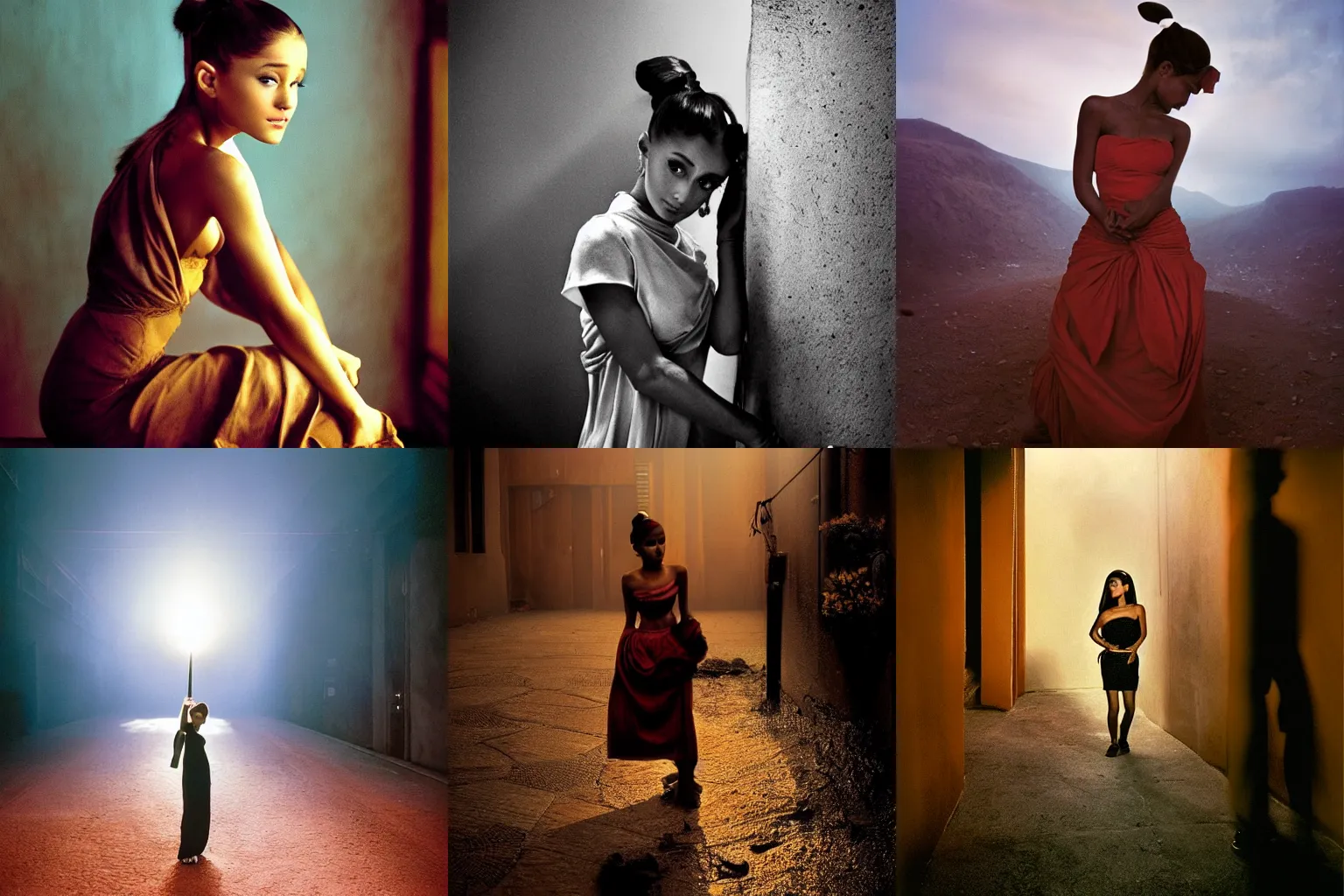 Prompt: Ariana Grande photography, Steve McCurry, dramatic lighting