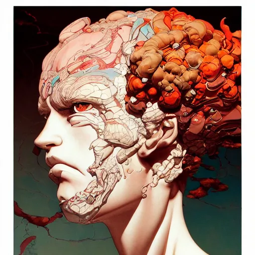 Image similar to prompt : doomer portrait soft light painted by james jean and katsuhiro otomo and erik jones, inspired by akira anime, smooth face feature, intricate oil painting, high detail illustration, sharp high detail, manga and anime 1 9 9 9