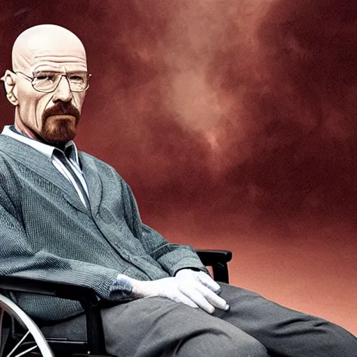 Image similar to Walter white as stephen hawkins