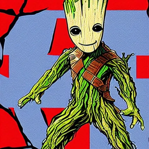 Prompt: groot as captain america