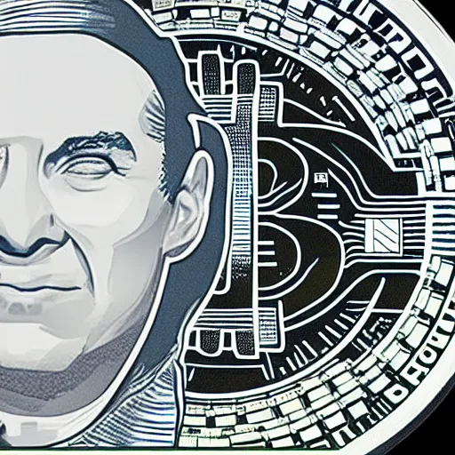 Image similar to a portrait of the actual creator of bitcoin