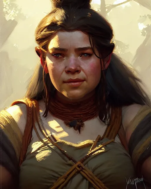 Prompt: a female dwarf chieftes | | realistic shaded, fine details, realistic shaded lighting poster by greg rutkowski, magali villeneuve, artgerm, jeremy lipkin and michael garmash and rob rey