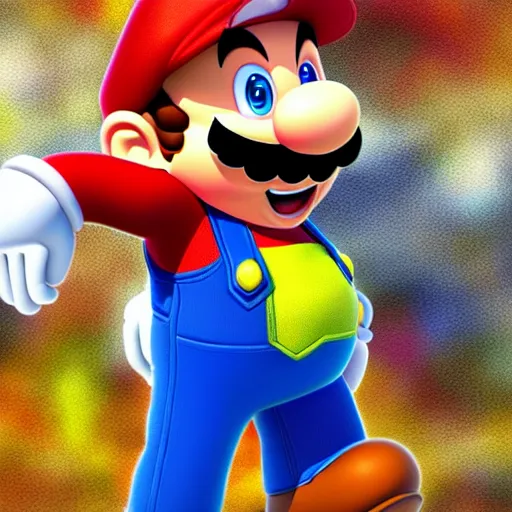 Image similar to super mario, photorealistic