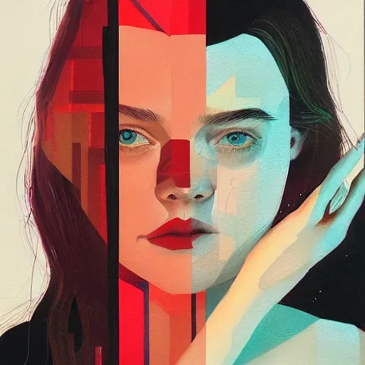 Image similar to Elle Fanning in the Showtime Series Dexter picture by Sachin Teng, asymmetrical, dark vibes, Realistic Painting , Organic painting, Matte Painting, geometric shapes, hard edges, graffiti, street art:2 by Sachin Teng:4