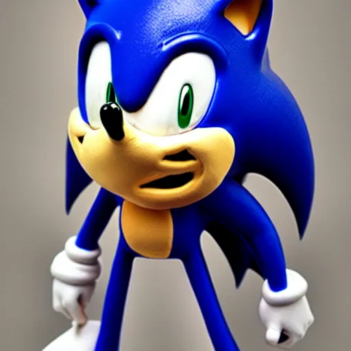 Image similar to sonic the hedgehog made out of porcelain in the style of the ming dynasty