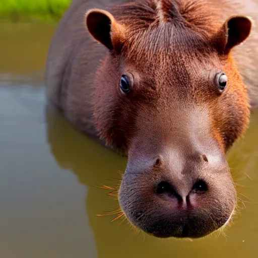 Image similar to hippo capybara hybrid, hd