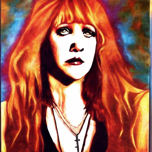 Image similar to stevie nicks redhead guitar full portrait