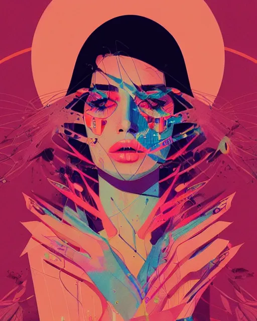 Image similar to an ultradetailed beautiful concert poster of a stylish woman with colorful band aids, retro, conrad roset, greg rutkowski, flume cover art, 8 0 s