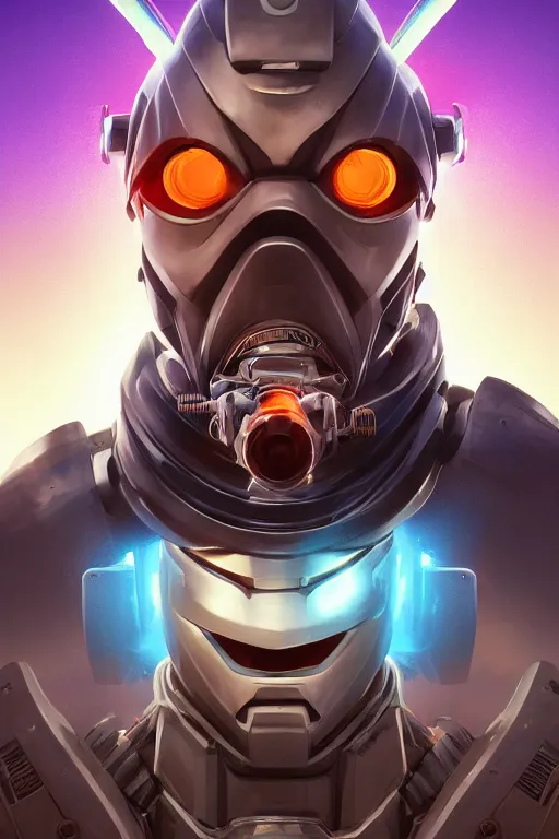 Image similar to epic mask helmet robot ninja portrait stylized as fornite style game design fanart by concept artist gervasio canda, behance hd by jesper ejsing, by rhads, makoto shinkai and lois van baarle, ilya kuvshinov, rossdraws global illumination radiating a glowing aura global illumination ray tracing hdr render in unreal engine 5