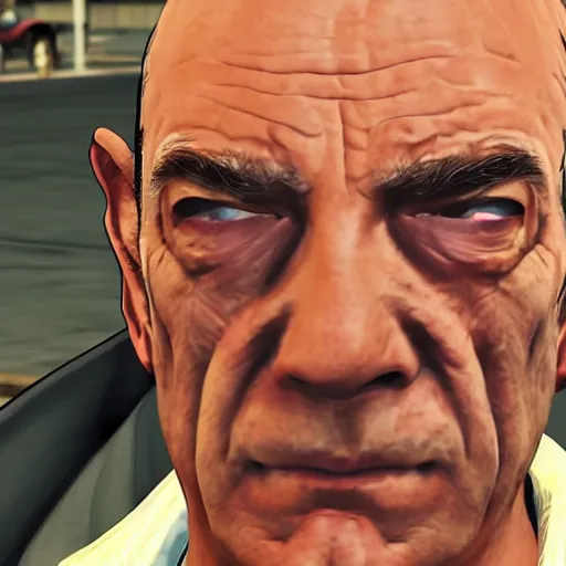 Prompt: Hector Salamanca from Better Call Saul as a GTA character portrait, Grand Theft Auto, GTA cover art