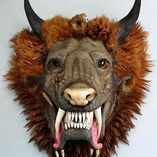 Prompt: a collosal monster taxidermy