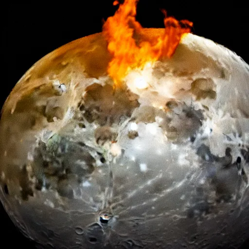 Image similar to the Moon is on fire