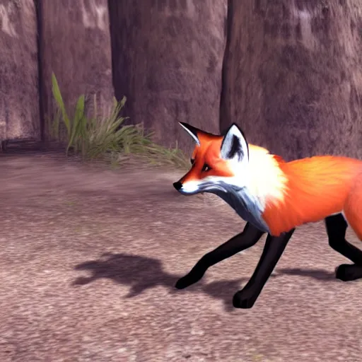 Image similar to a fox in a ps 2 game