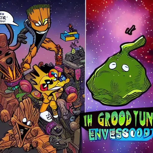 Image similar to games, cartoons, groot, endless, universe