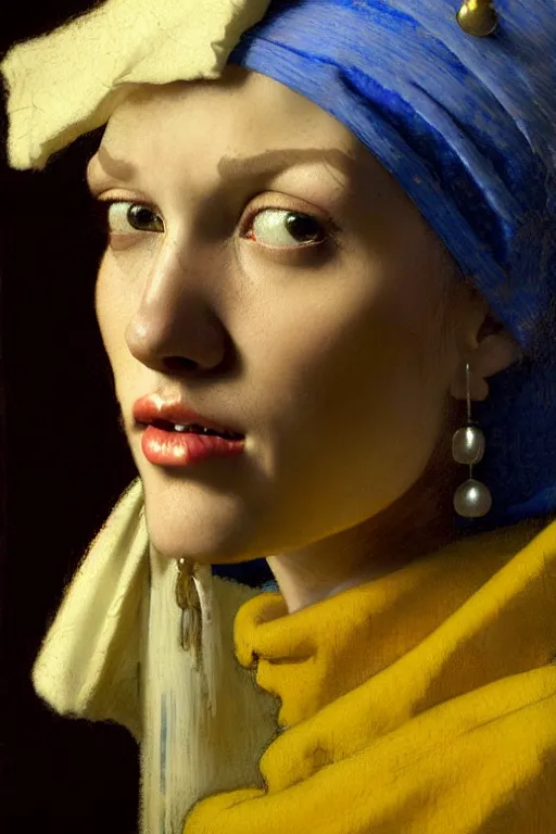 Image similar to full character portrait fallout video game character not the girl with the pearl earring character design, painting by gaston bussiere, katsuya terada, nc wyeth, greg rutkowski, craig mullins, vermeer, frank frazetta, mucha, tom of finland, trending on artstation, jeffery catherine jones