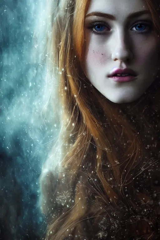 Prompt: majestic and regal portrait of katherine mcnamara, intricate, epic, elegant, menacing, fantasy, highly detailed, digital painting, hard focus, beautiful volumetric lighting, epic light, ultra detailed, horror, souls, ghosts, smoke by leesha hannigan, ross tran, thierry doizon, kai carpenter, ignacio fernandez rios