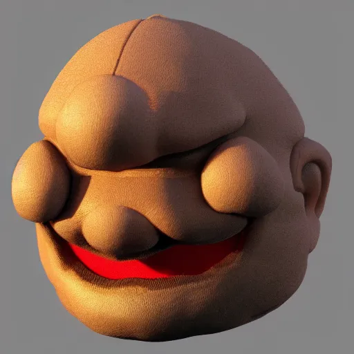 Image similar to hyperrealistic render of a goomba from mario, creepily realistic lots of detail uncanny