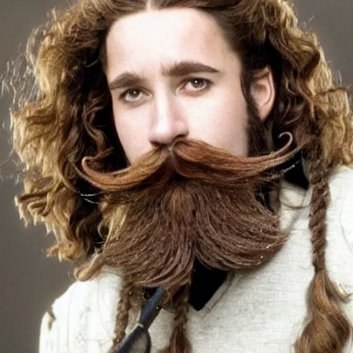 Image similar to hermione granger with a full beard and mustache