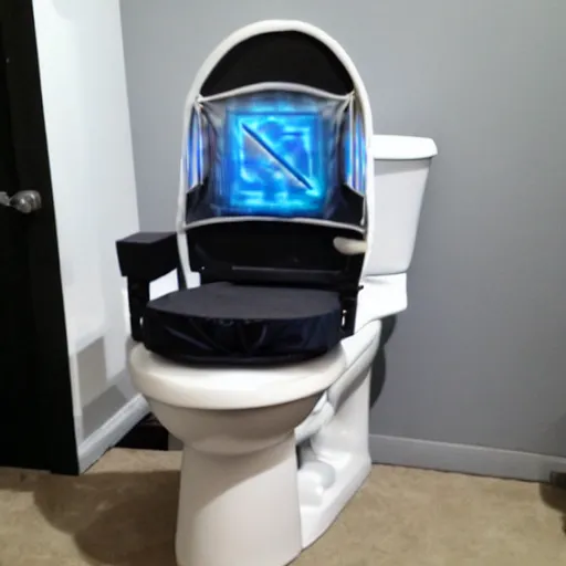 Image similar to gaming chair as a toilet