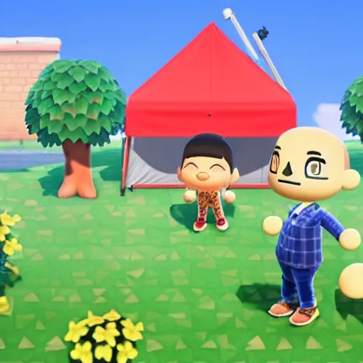 Prompt: drake the rapper in animal crossing