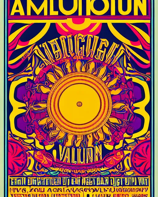 Image similar to avalon ballroom poster art by victor moscoso, hd vector art, award winning on behance